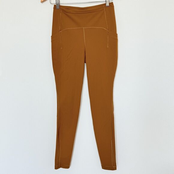 Lululemon Leggings Womens 6 Allspice High Rise Side Pockets Reflective Yoga Gym